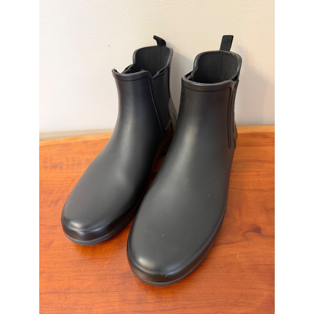 Hunter Refined Chelsea Rain Boots Black Sz 9
